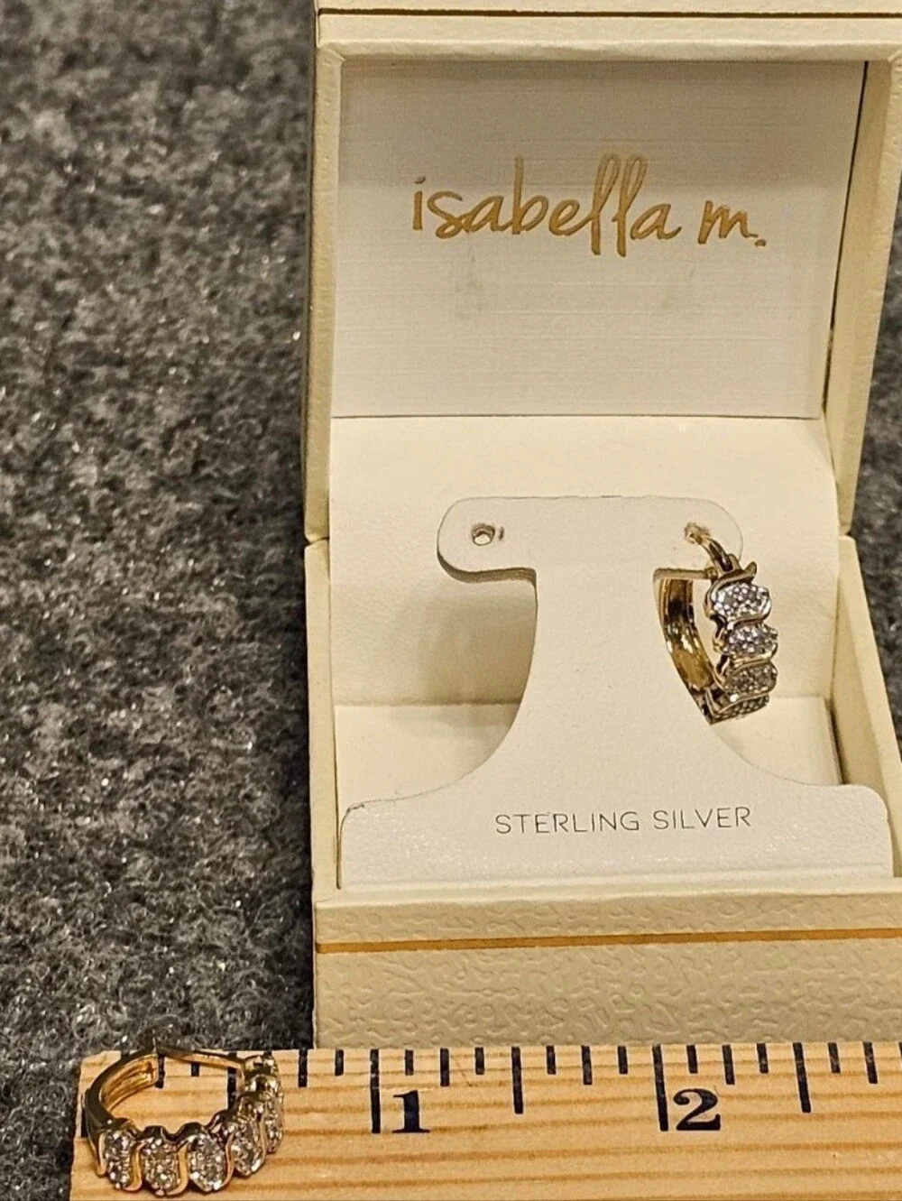 NEW Isabella M. Sterling Silver CZ Hoop Earrings Set